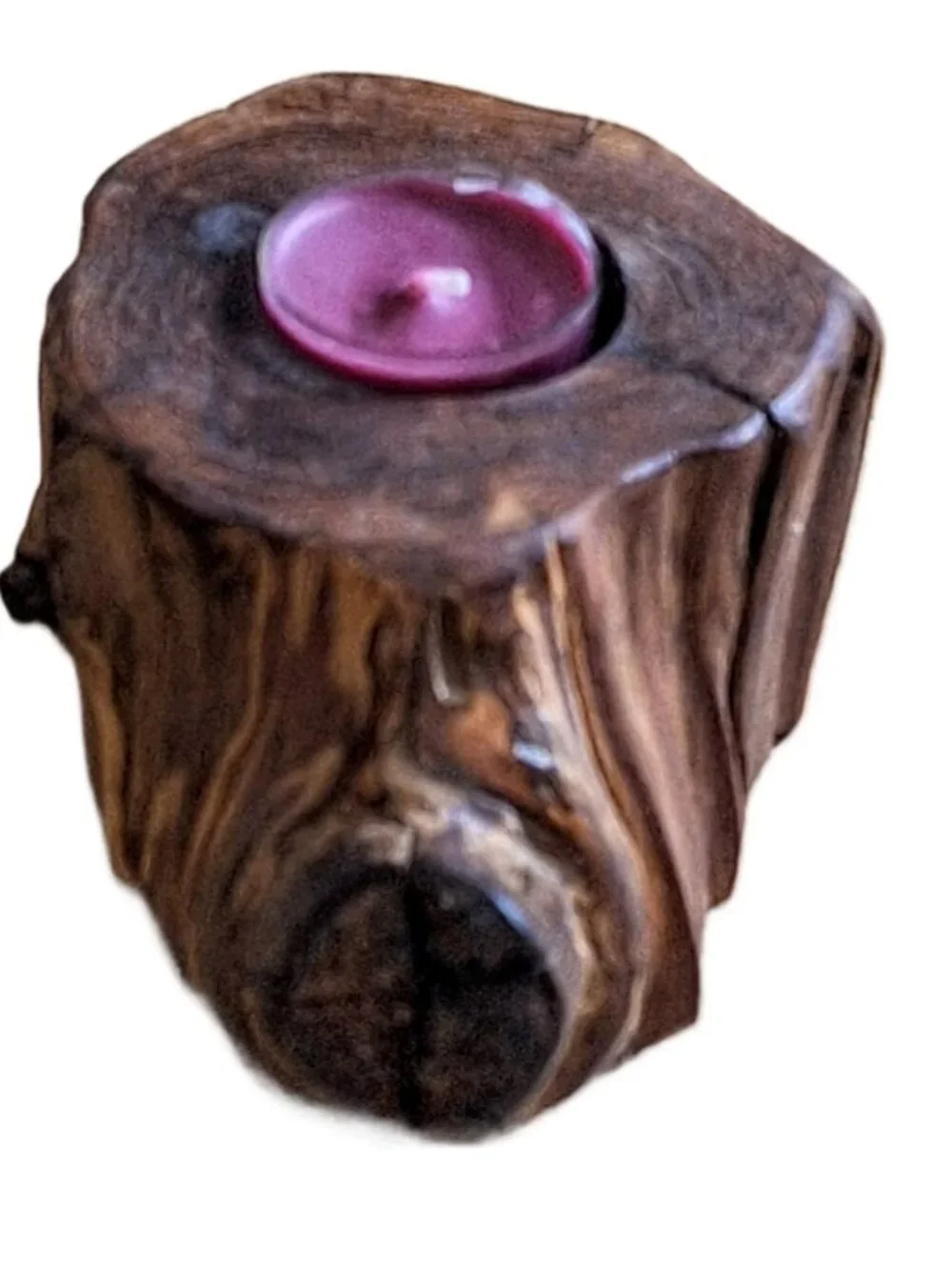 Handcrafted Rustic Natural Wood Tealight/Votive Candle Holder